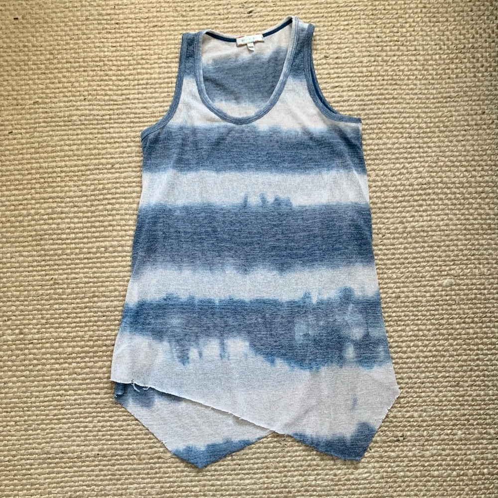Eri + Ali Blue and Cream Tie-Dye Top